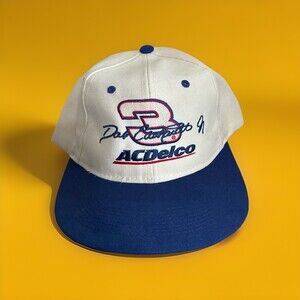 Vintage Dale Earnhardt AC Delco Hat Snapback White NASCAR 90s One Size